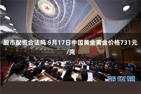 股市配资合法吗 9月17日中国黄金黄金价格731元/克