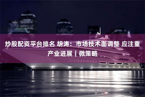 炒股配资平台排名 胡涛：市场技术面调整 应注重产业进展｜微策略